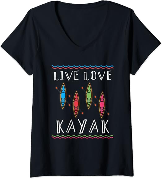Womens Kayaking Kayak Canoe Boating Canoe Kayaking Kayaker VNeck TShirt Amazon.co.uk Clothing